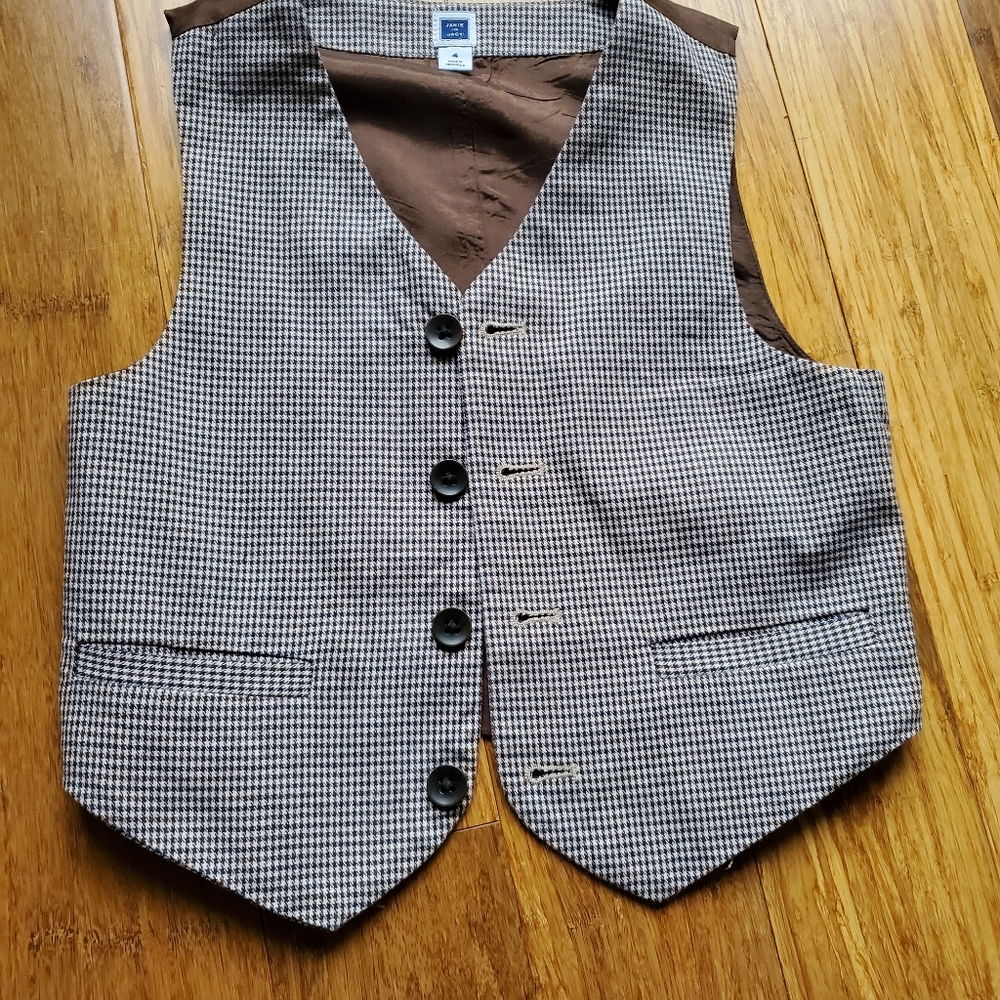 Janie and Jack dark Houndstooth vest